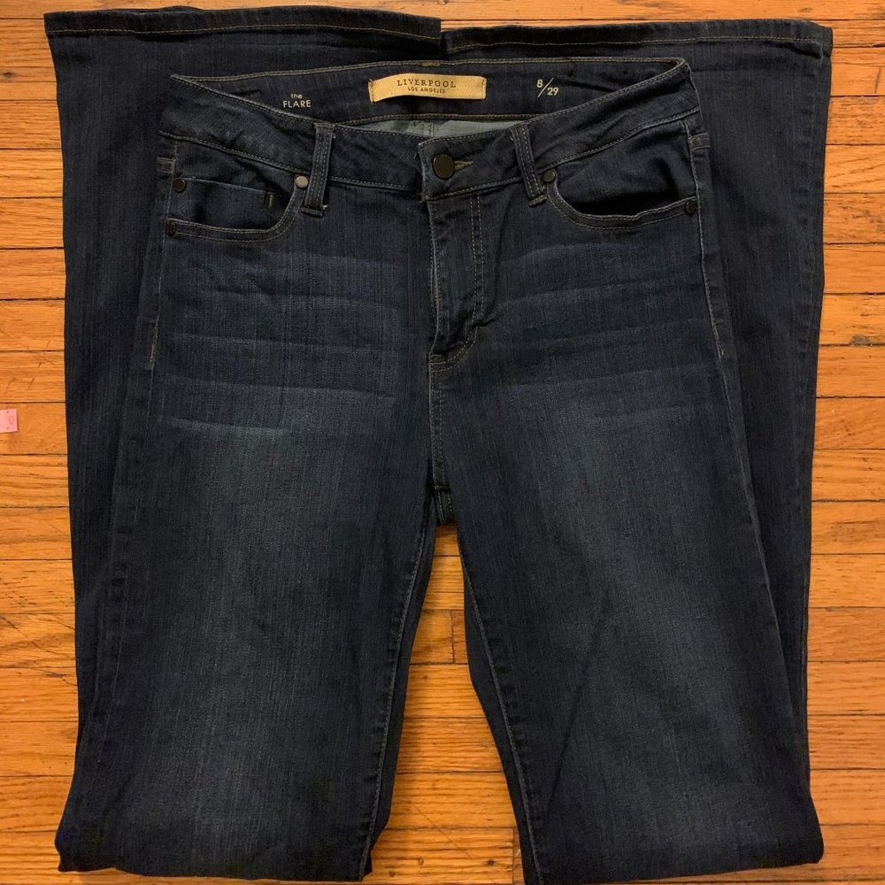 liverpool flare jeans dark wash NWOT 29x33
